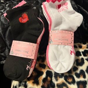 Juicy Couture Black and White Socks with Pink Highlights 2 packs for 18$